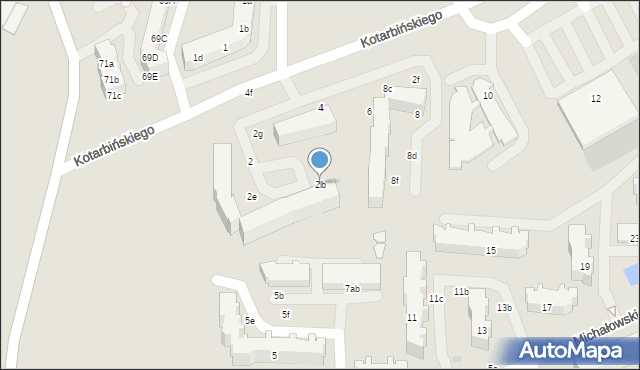 Malbork, Kotarbińskiego Tadeusza, 2b, mapa Malborka