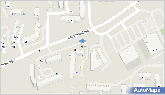 Malbork, Kotarbińskiego Tadeusza, 2f, mapa Malborka