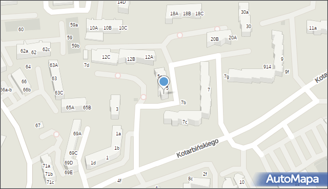 Malbork, Kotarbińskiego Tadeusza, 5a, mapa Malborka