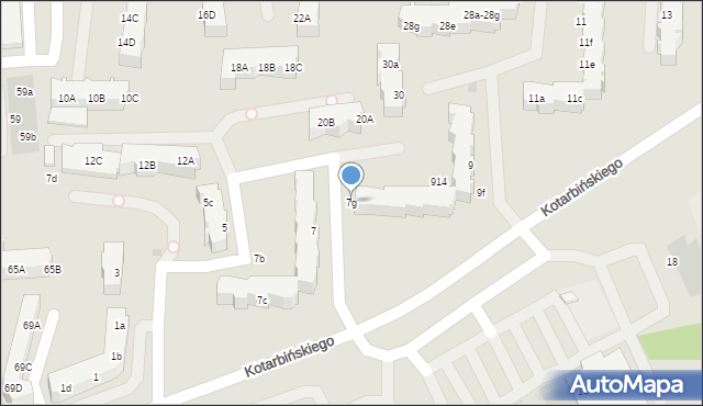 Malbork, Kotarbińskiego Tadeusza, 7g, mapa Malborka