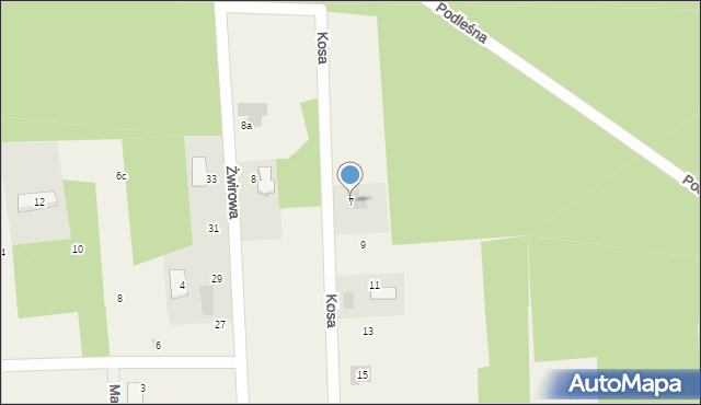 Malcanów, Kosa, 7, mapa Malcanów