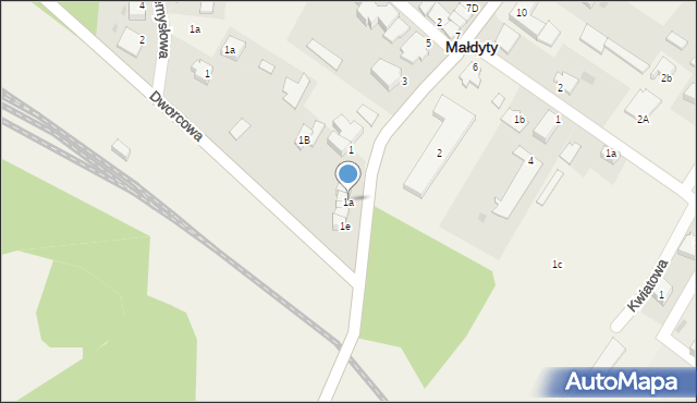 Małdyty, Kopernika Mikołaja, 1a, mapa Małdyty