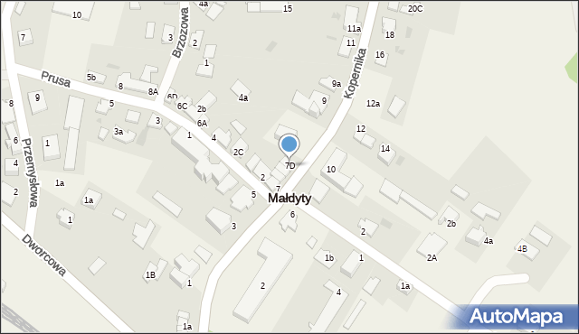 Małdyty, Kopernika Mikołaja, 7D, mapa Małdyty