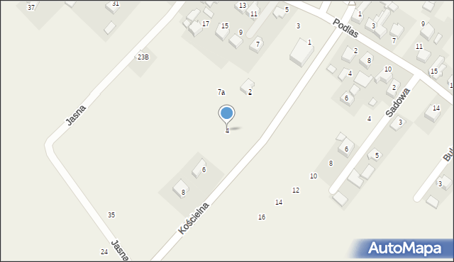 Malec, Kościelna, 4, mapa Malec