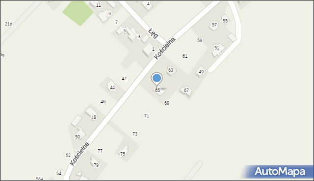 Malec, Kościelna, 65, mapa Malec