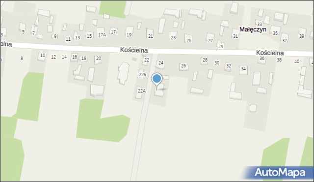 Małęczyn, Kościelna, 24a, mapa Małęczyn