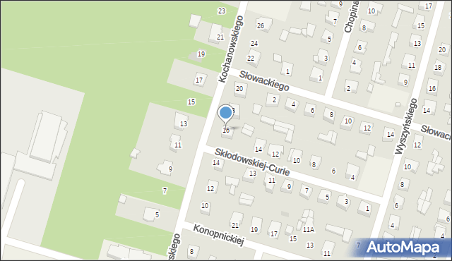 Małkinia Górna, Kochanowskiego Jana, 16, mapa Małkinia Górna