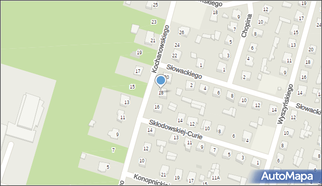 Małkinia Górna, Kochanowskiego Jana, 18, mapa Małkinia Górna