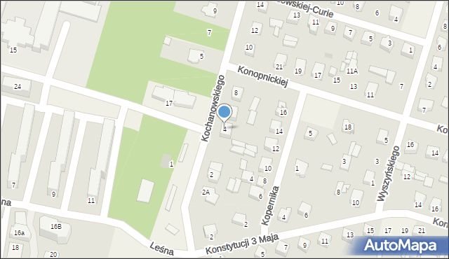 Małkinia Górna, Kochanowskiego Jana, 4, mapa Małkinia Górna