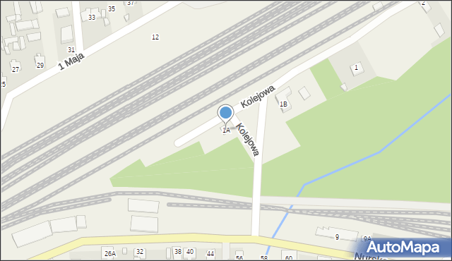 Małkinia Górna, Kolejowa, 1A, mapa Małkinia Górna