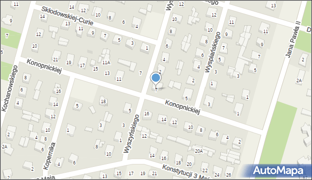 Małkinia Górna, Konopnickiej Marii, 7, mapa Małkinia Górna