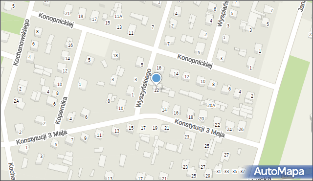 Małkinia Górna, Konstytucji 3 Maja, 12, mapa Małkinia Górna