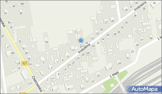 Małkinia Górna, Kościelna, 17, mapa Małkinia Górna