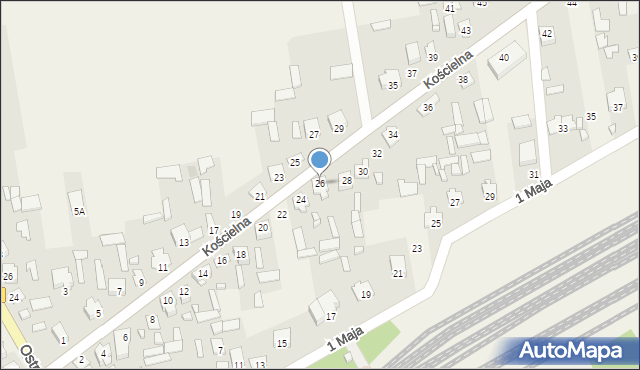 Małkinia Górna, Kościelna, 26, mapa Małkinia Górna