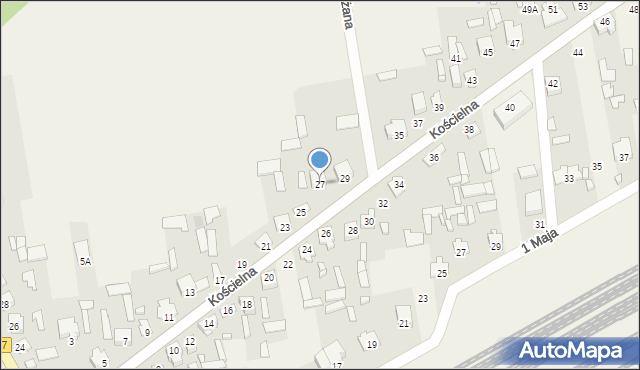 Małkinia Górna, Kościelna, 27, mapa Małkinia Górna