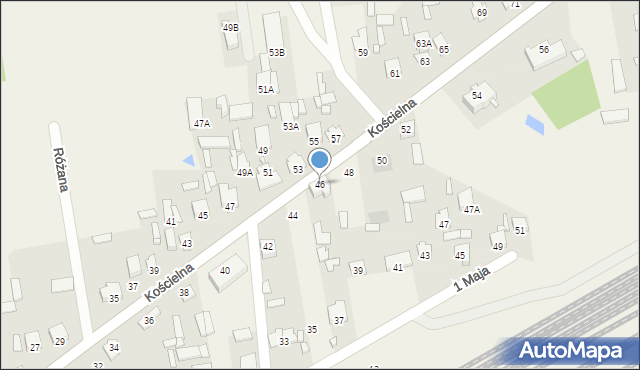 Małkinia Górna, Kościelna, 46, mapa Małkinia Górna