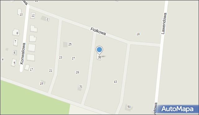 Małomice, Konwaliowa, 36, mapa Małomice