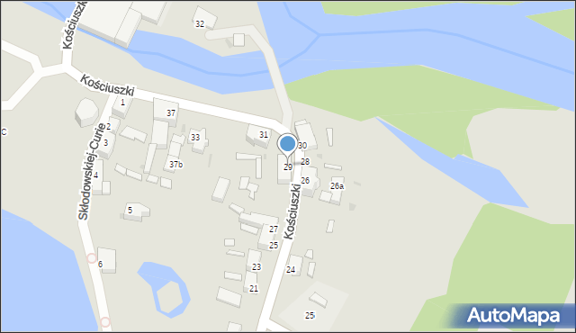 Małomice, Kościuszki Tadeusza, gen., 29, mapa Małomice