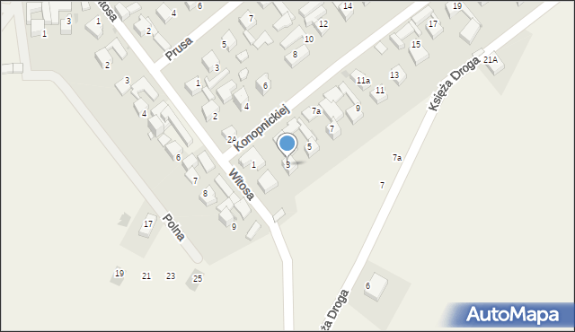 Maniowy, Konopnickiej Marii, 3, mapa Maniowy