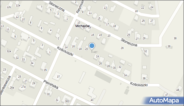 Maniowy, Kościuszki Tadeusza, gen., 22, mapa Maniowy
