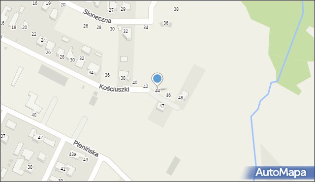 Maniowy, Kościuszki Tadeusza, gen., 44, mapa Maniowy