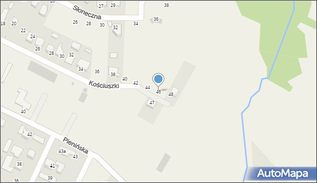 Maniowy, Kościuszki Tadeusza, gen., 46, mapa Maniowy