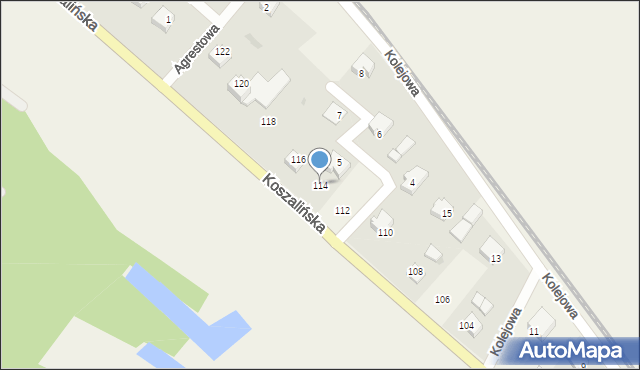 Manowo, Koszalińska, 114, mapa Manowo