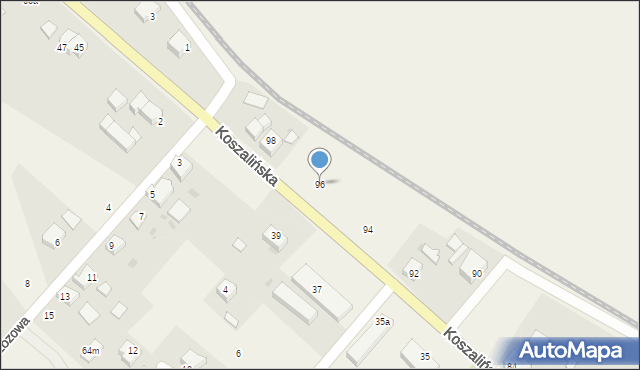 Manowo, Koszalińska, 96, mapa Manowo
