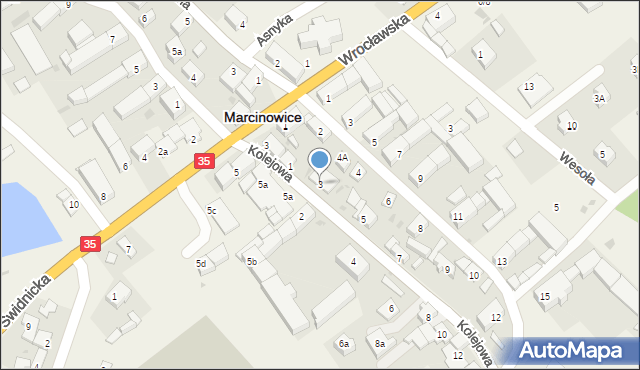 Marcinowice, Kolejowa, 3, mapa Marcinowice