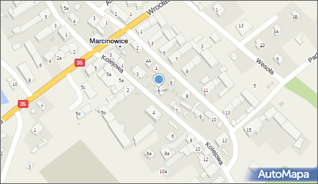 Marcinowice, Kolejowa, 5, mapa Marcinowice