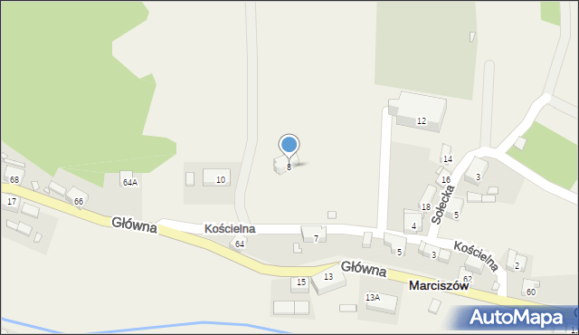 Marciszów, Kościelna, 8, mapa Marciszów