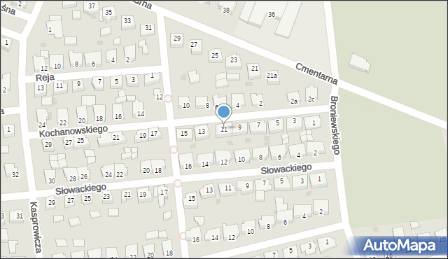 Margonin, Kochanowskiego Jana, 11, mapa Margonin
