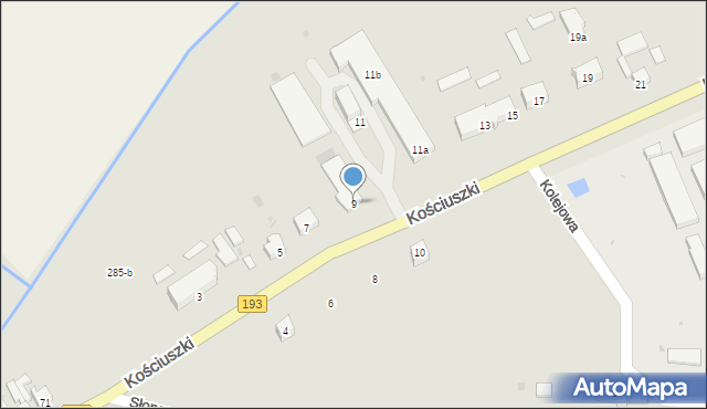 Margonin, Kościuszki Tadeusza, gen., 9, mapa Margonin