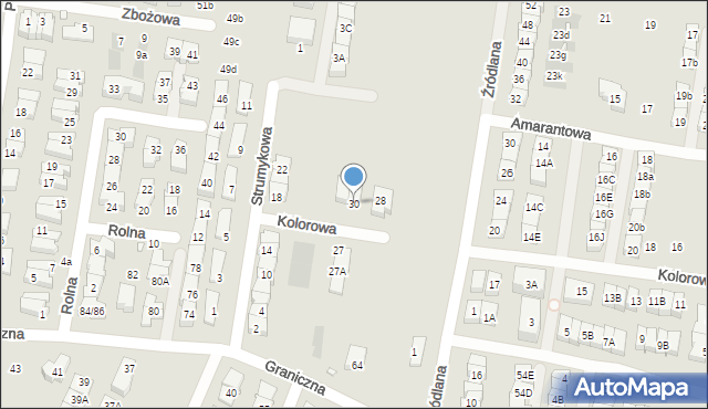 Marki, Kolorowa, 30, mapa Marki