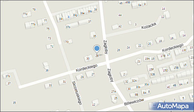 Marki, Kordeckiego Augustyna, ks., 28, mapa Marki