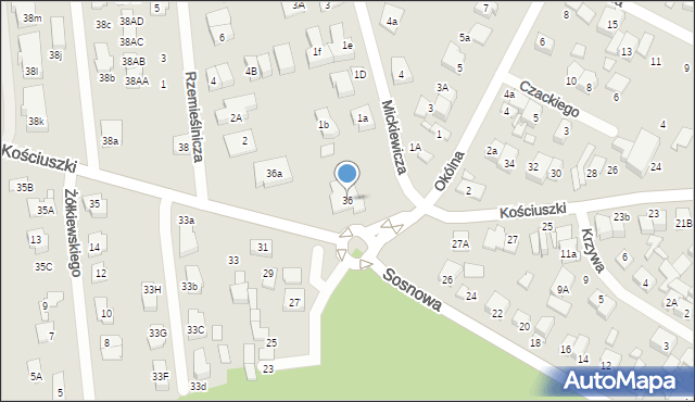 Marki, Kościuszki Tadeusza, gen., 36, mapa Marki