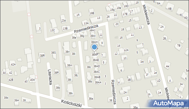 Marki, Kościuszki Tadeusza, gen., 38AF, mapa Marki