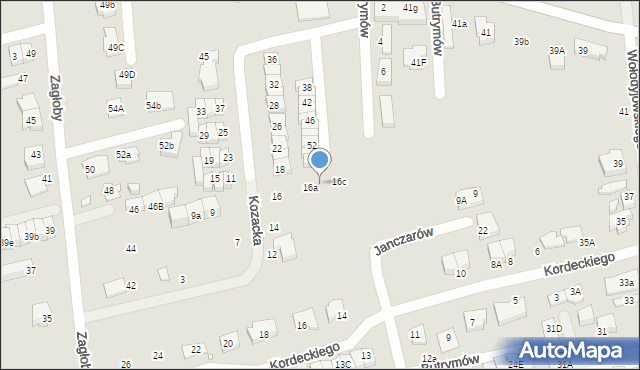 Marki, Kozacka, 16b, mapa Marki