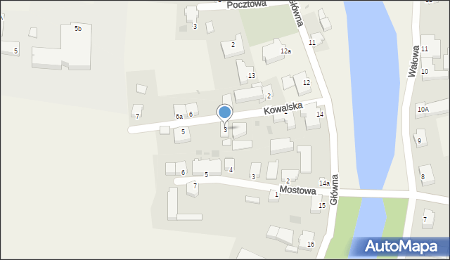 Marzęcino, Kowalska, 3, mapa Marzęcino