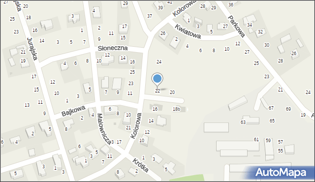 Masłomiąca, Kolorowa, 22, mapa Masłomiąca