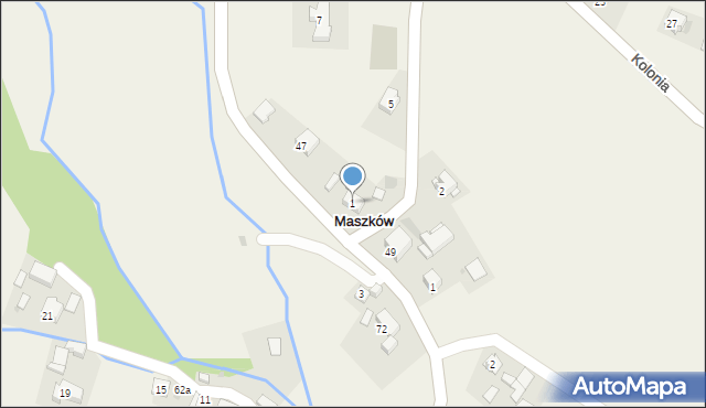 Maszków, Kolonia, 1, mapa Maszków