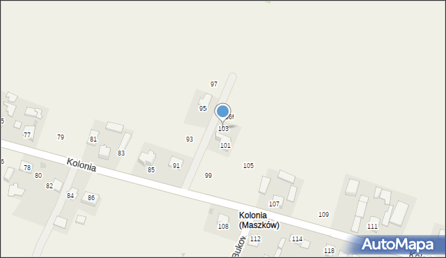 Maszków, Kolonia, 103, mapa Maszków
