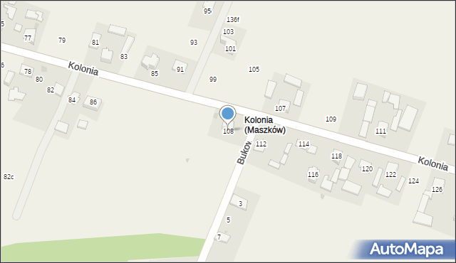 Maszków, Kolonia, 108, mapa Maszków