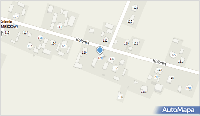 Maszków, Kolonia, 128, mapa Maszków