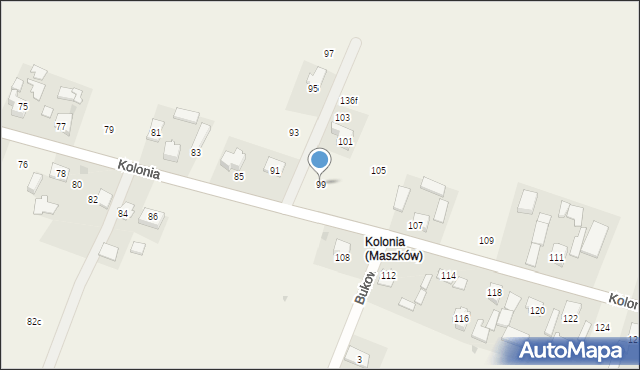 Maszków, Kolonia, 99, mapa Maszków