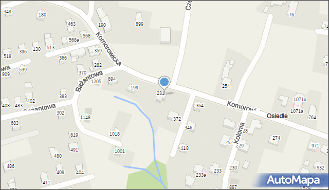 Mazańcowice, Komorowicka, 231, mapa Mazańcowice