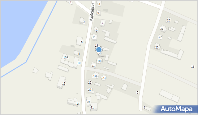 Mełgiew, Kościelna, 17, mapa Mełgiew