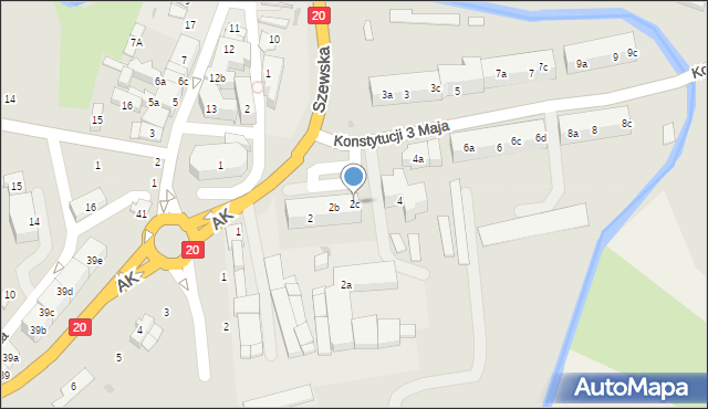 Miastko, Konstytucji 3 Maja, 2c, mapa Miastko