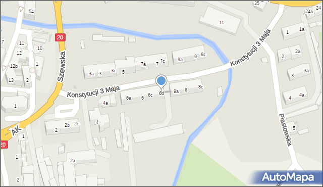 Miastko, Konstytucji 3 Maja, 6d, mapa Miastko