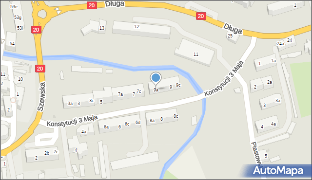 Miastko, Konstytucji 3 Maja, 9a, mapa Miastko